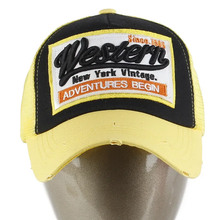 Load image into Gallery viewer, Yellow western vintage trucker cap
