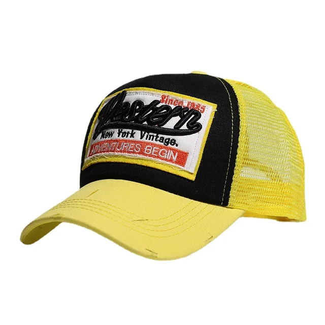 Yellow western vintage trucker cap