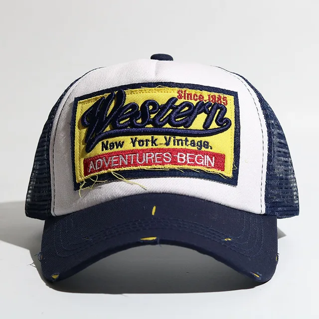 Navy western vintage trucker cap