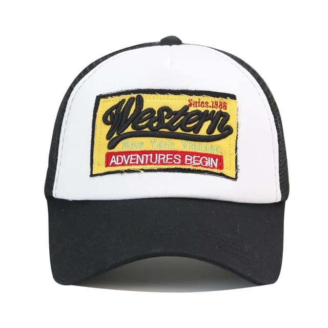 Black western vintage trucker cap