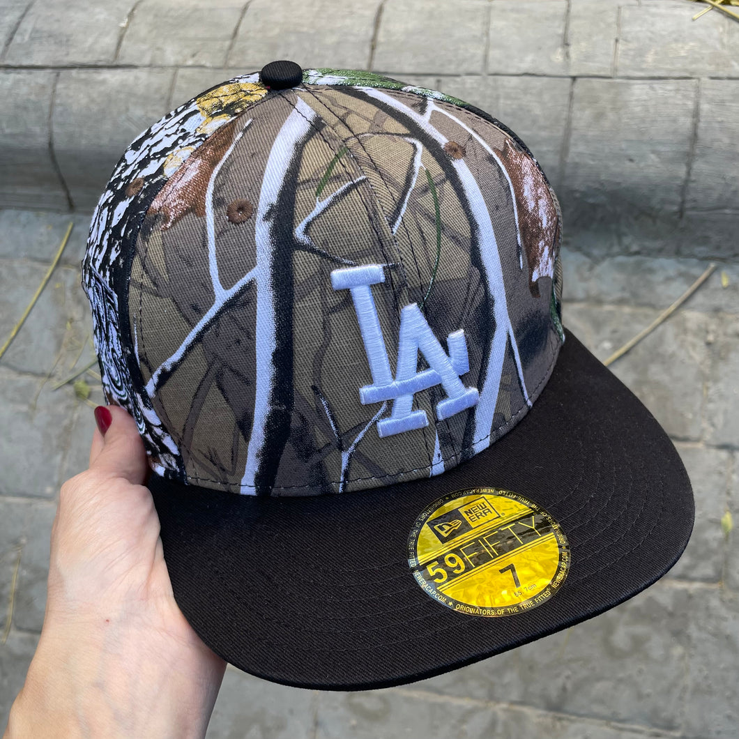 LA Dodgers flat fitted logo cap