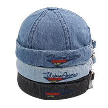 Load image into Gallery viewer, Denim brimless hat
