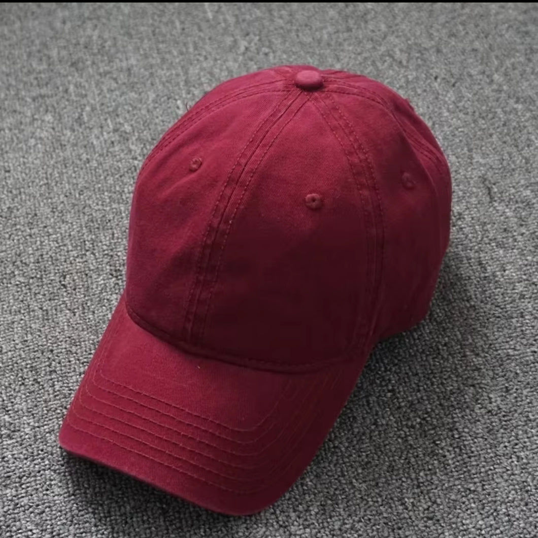 Burgundy baseball cap