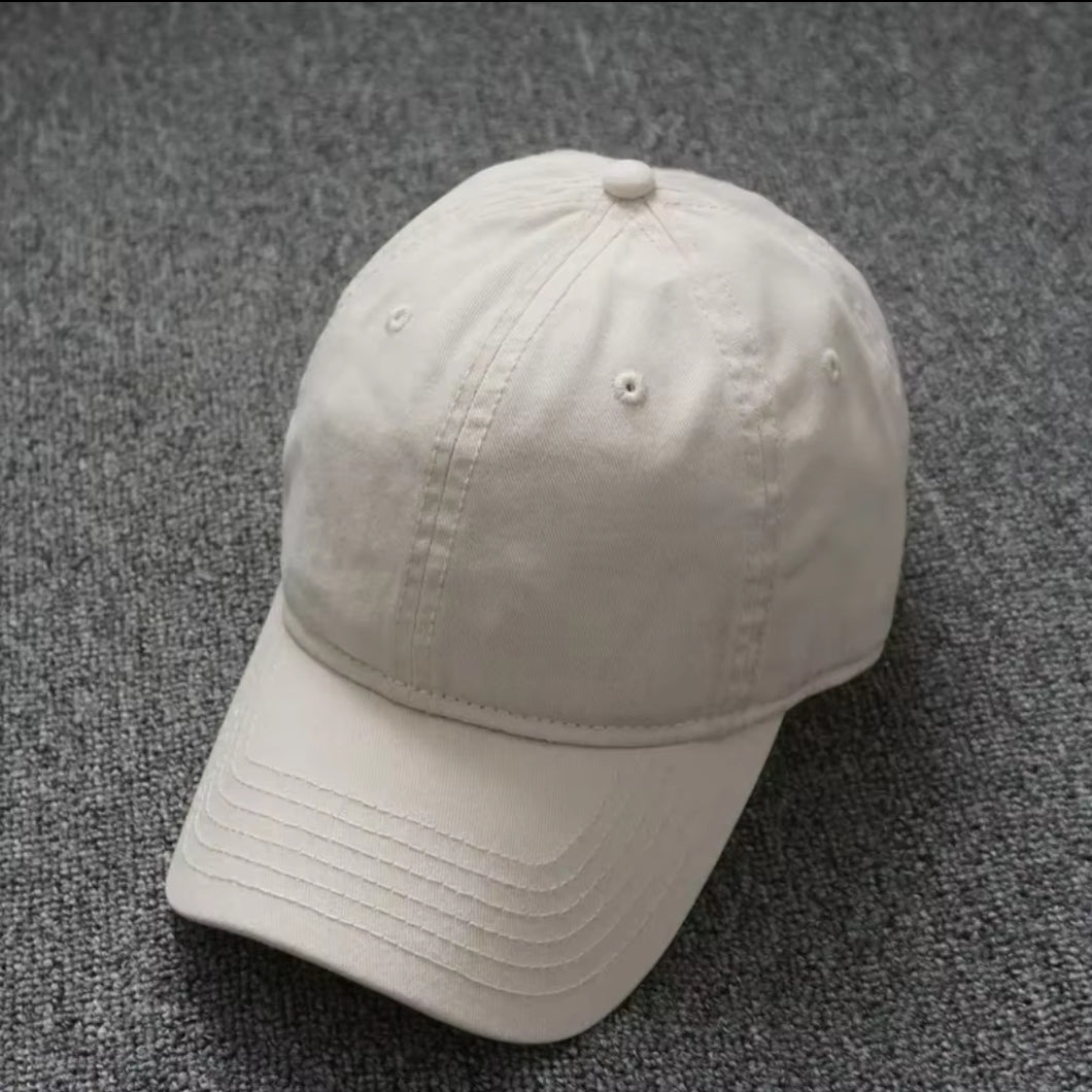 White plain baseball cap