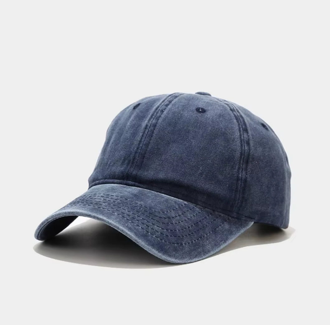 Navy washed baseball cap