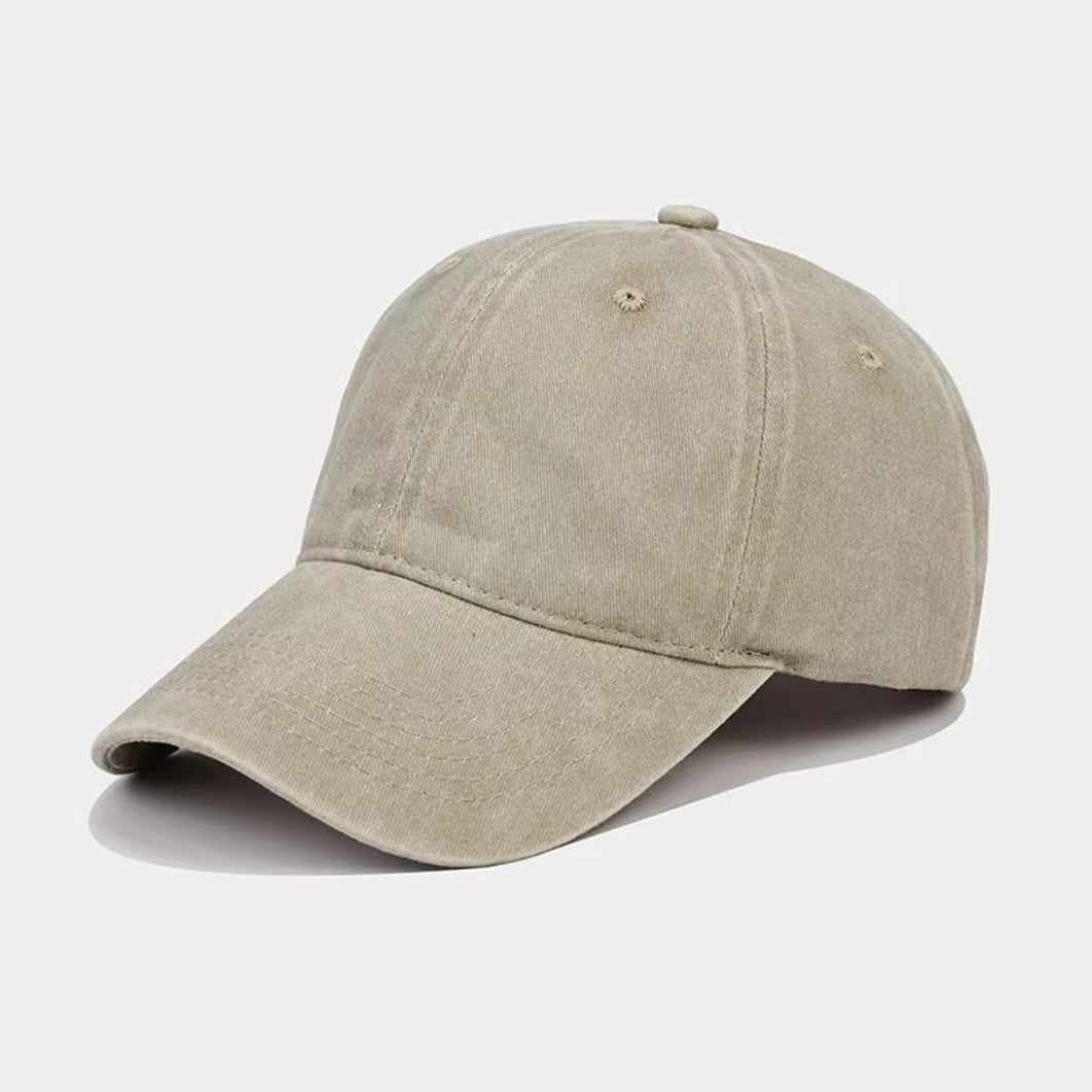 Beige washed baseball cap