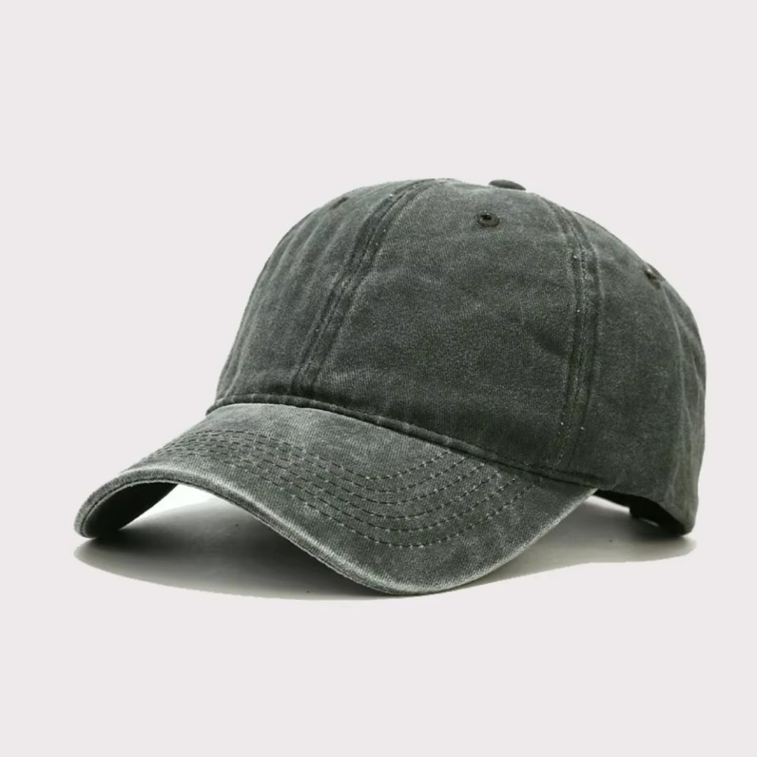 Olive green washed baseball cap