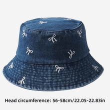 Load image into Gallery viewer, The Bow-Embroidered Denim Bucket
