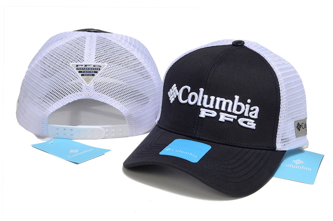 Columbia PFG Trucker Mesh Cap – Black & White