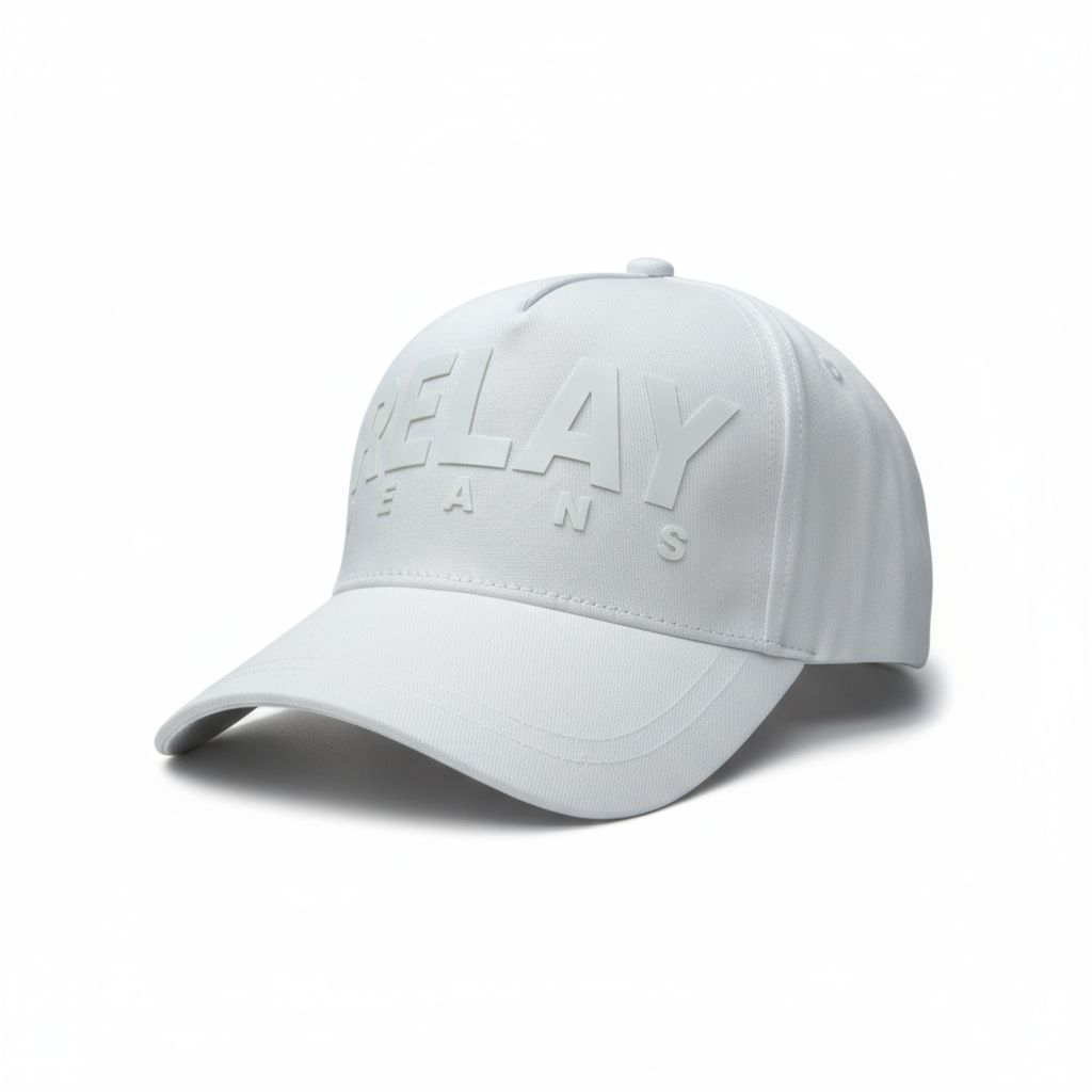 Relay Jeans Tone-on-Tone Raised Text Baseball Cap