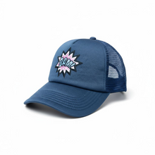 Load image into Gallery viewer, BAM! Comic Style Navy Trucker Cap
