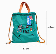 Load image into Gallery viewer, Tom &amp; Jerry Original Disney Drawstring Tote - Teal/Green
