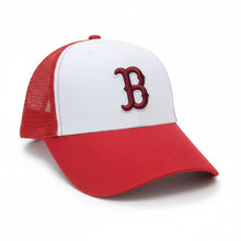 Load image into Gallery viewer, Boston Red Sox Inspired Two-Tone Mesh Trucker Hat
