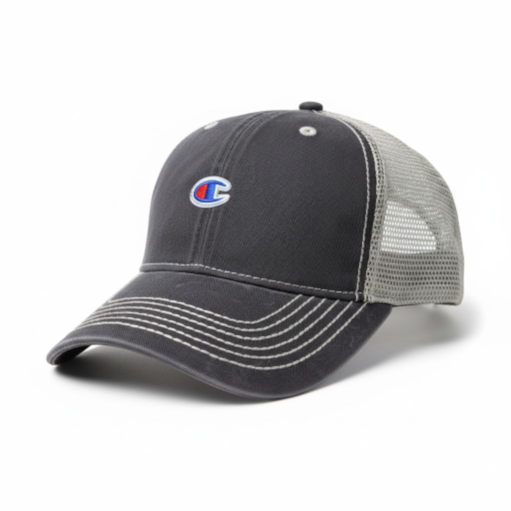 Washed Grey Trucker Cap with Mesh Back