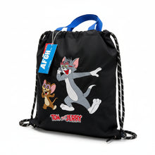 Load image into Gallery viewer, Tom &amp; Jerry Original Disney Character Drawstring Tote (Black)
