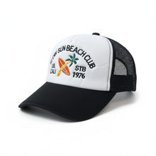Load image into Gallery viewer, Retro "Slow Sun Beach Club" STB 1976 Mesh Trucker Cap
