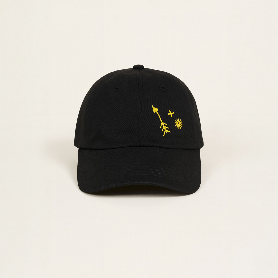Minimalist Black Cap – Yellow Stitch