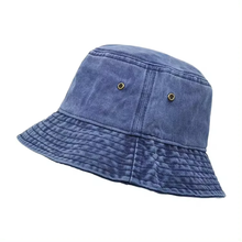 Load image into Gallery viewer, Unisex Washed Cotton Bucket Hat – Vintage Distressed Sun Cap

