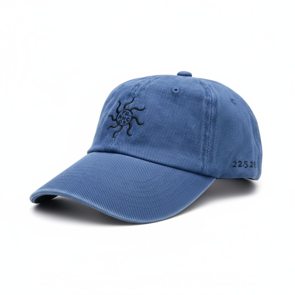 Vintage Blue Cap with Black Sun Logo