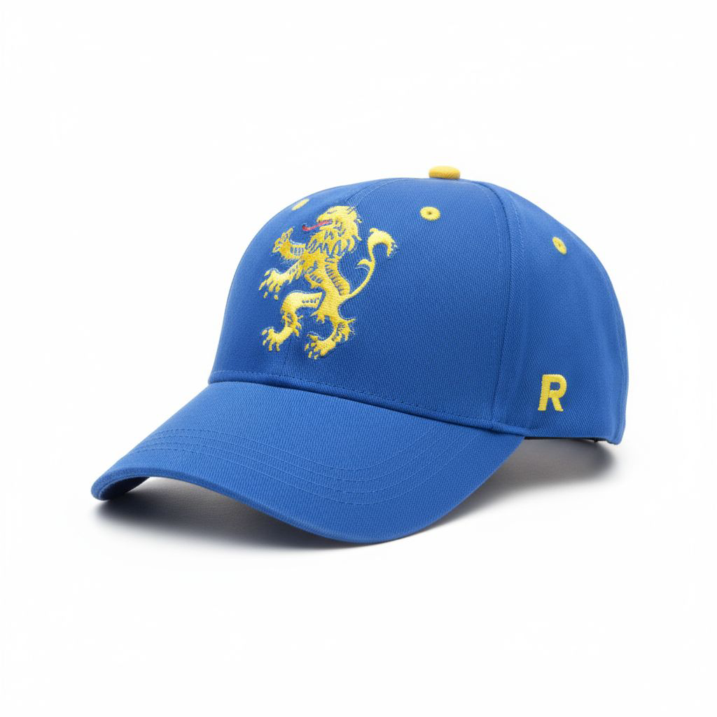 Blue 'R' Logo Cap with Lion Emblem