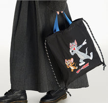 Load image into Gallery viewer, Tom &amp; Jerry Original Disney Character Drawstring Tote (Black)
