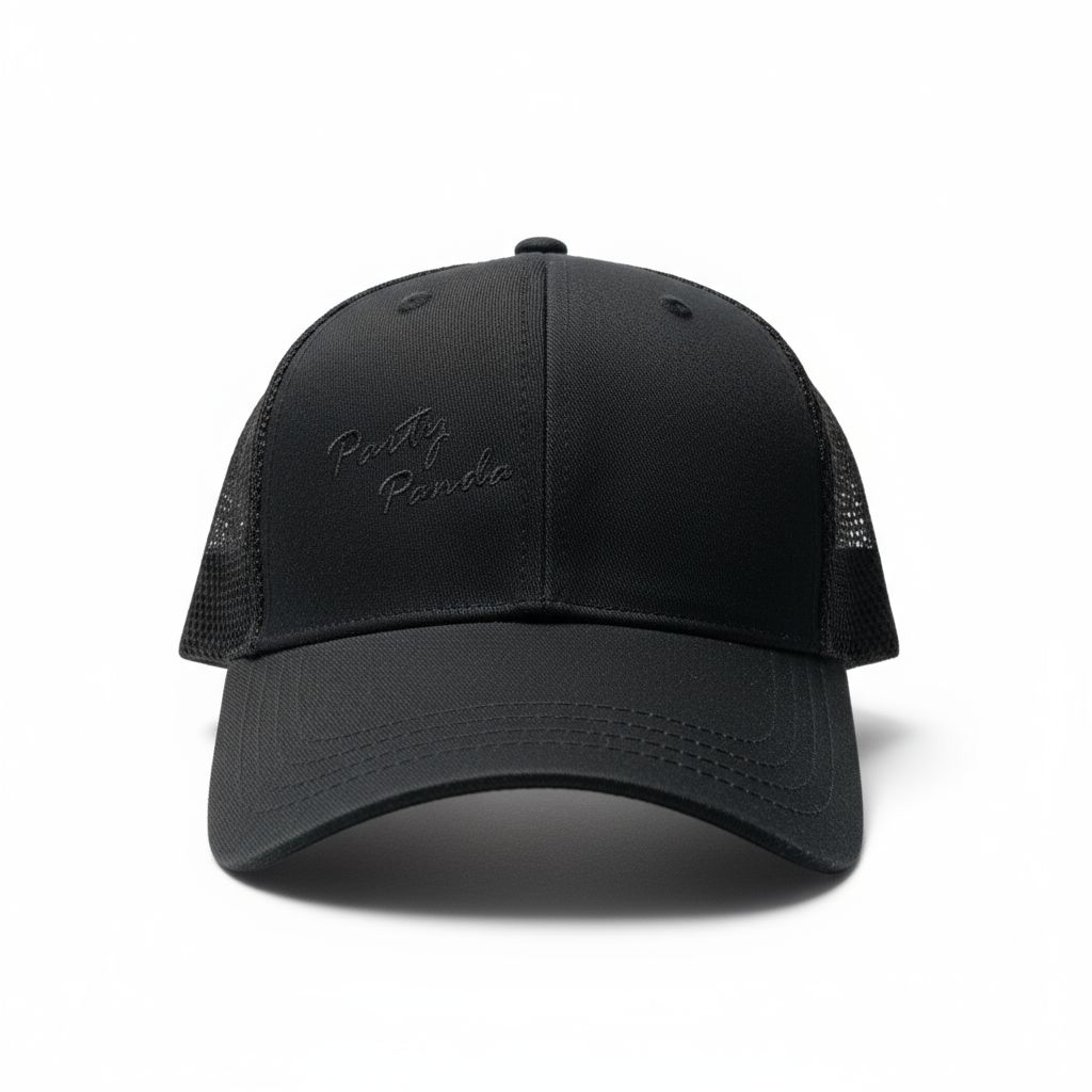Party Panda Black-on-Black Trucker