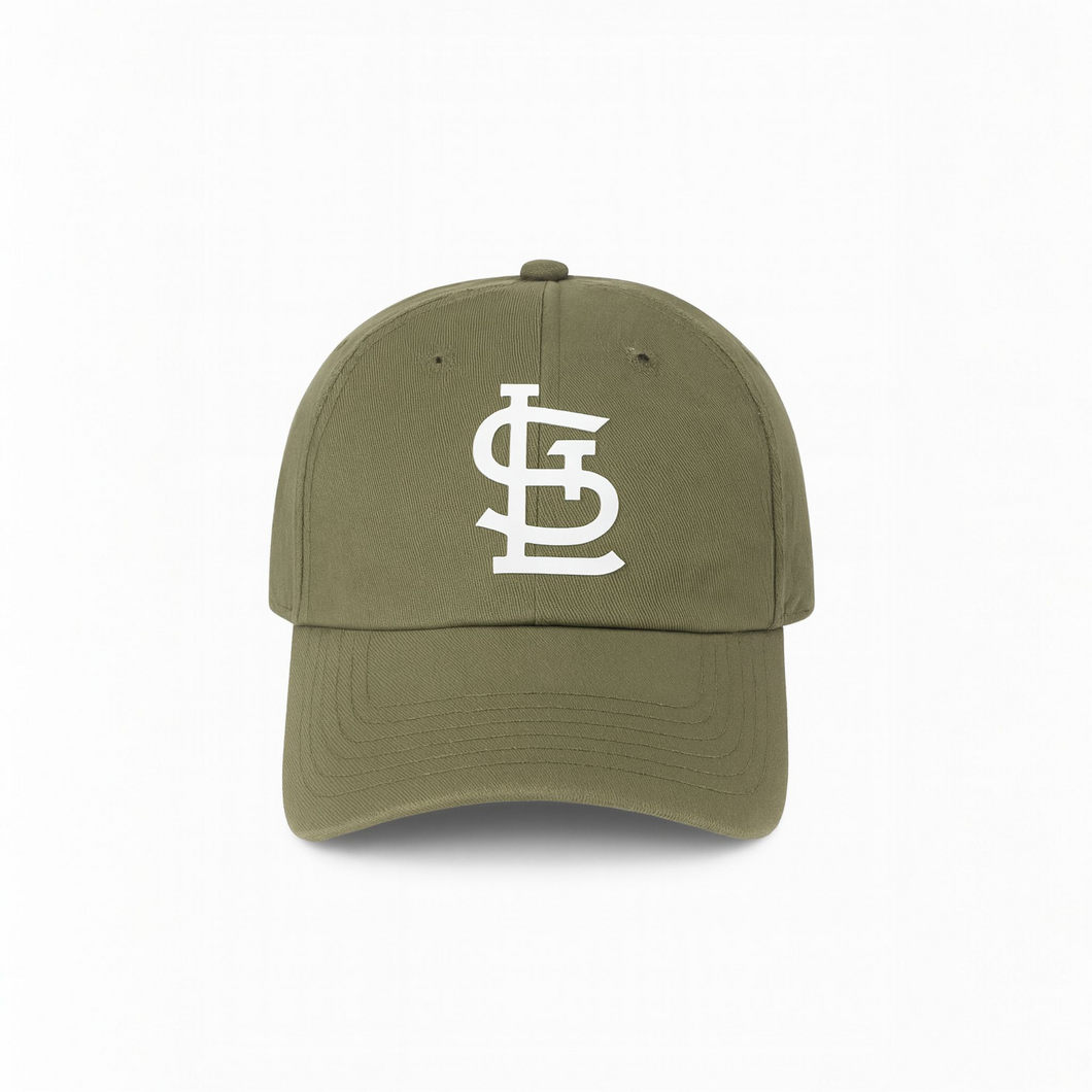 St. Louis Cardinals Olive Cap – White STL Logo