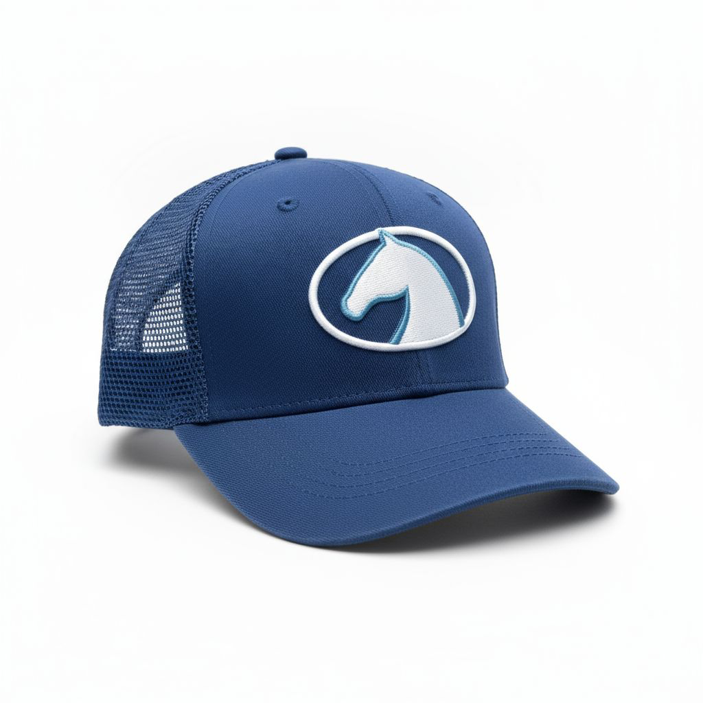 Royal Blue Mesh Back Cap - Horse Emblem