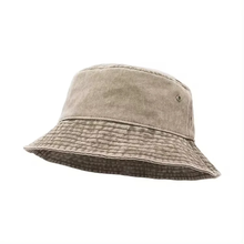 Load image into Gallery viewer, Unisex Washed Cotton Bucket Hat – Vintage Distressed Sun Cap
