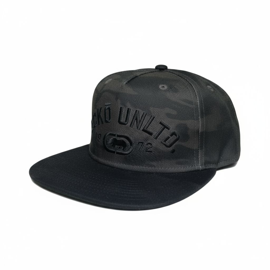 Ecko Unltd Black Camo Adjustable Snapback