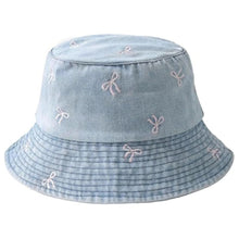 Load image into Gallery viewer, The Bow-Embroidered Denim Bucket
