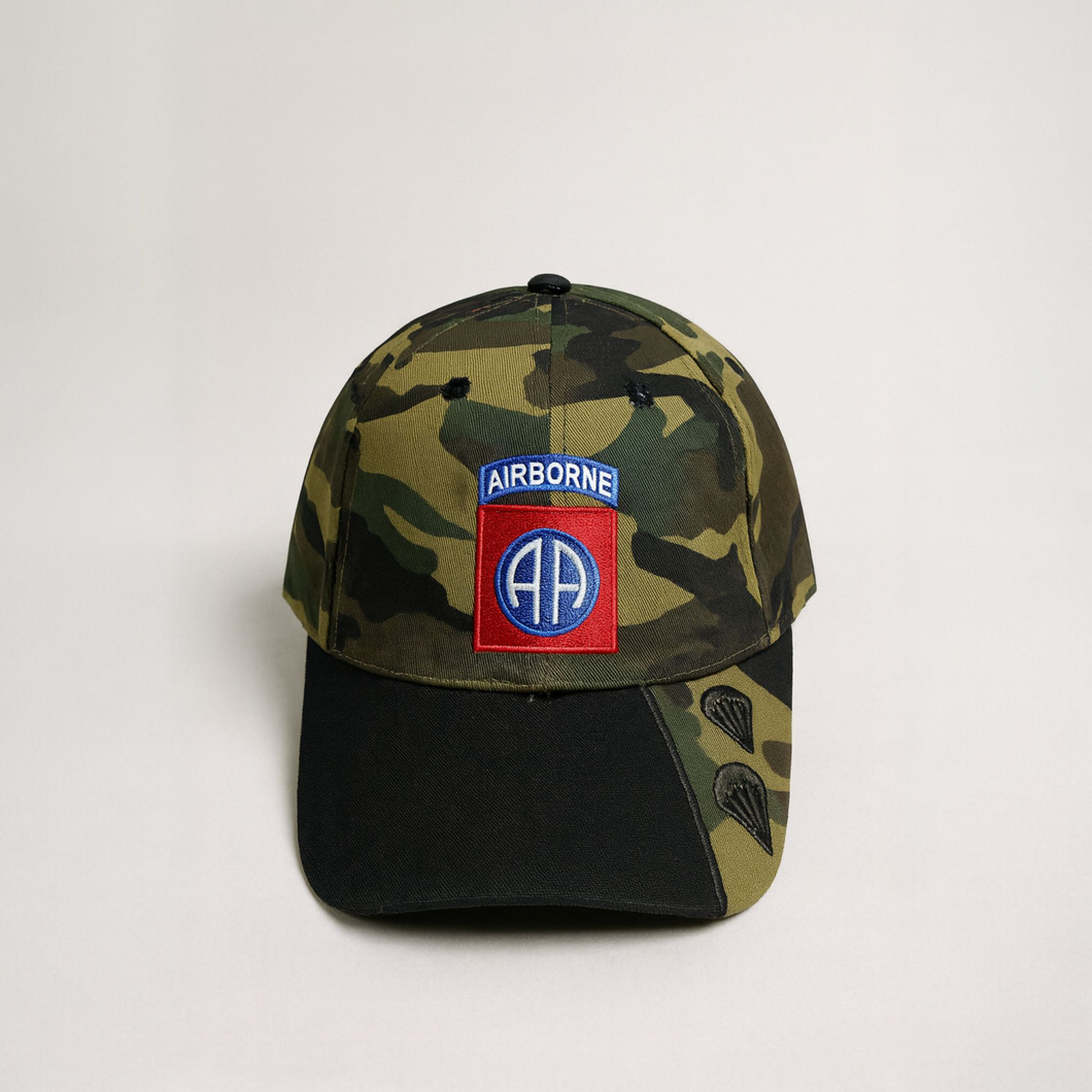 Airborne Camo Military Patch Cap