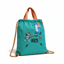 Load image into Gallery viewer, Tom &amp; Jerry Original Disney Drawstring Tote - Teal/Green
