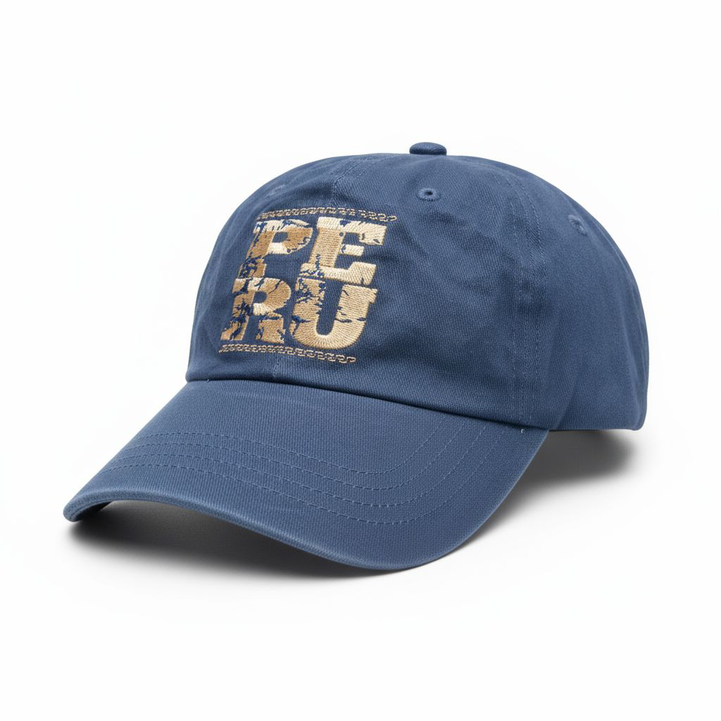 Vintage-Style 'PERU' Cap - Blue