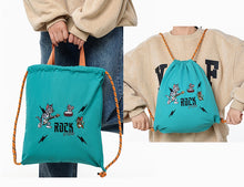 Load image into Gallery viewer, Tom &amp; Jerry Original Disney Drawstring Tote - Teal/Green
