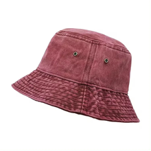Load image into Gallery viewer, Unisex Washed Cotton Bucket Hat – Vintage Distressed Sun Cap
