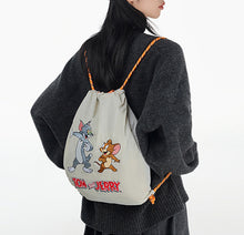 Load image into Gallery viewer, Tom and Jerry™ Original Disney "Perfect Harmony" Drawstring Tote Backpack
